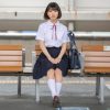 【女子高生ベロチュー】セーラー服越しに感じる絶頂に入り浸り学校終わりにイカされヨガる女子高生