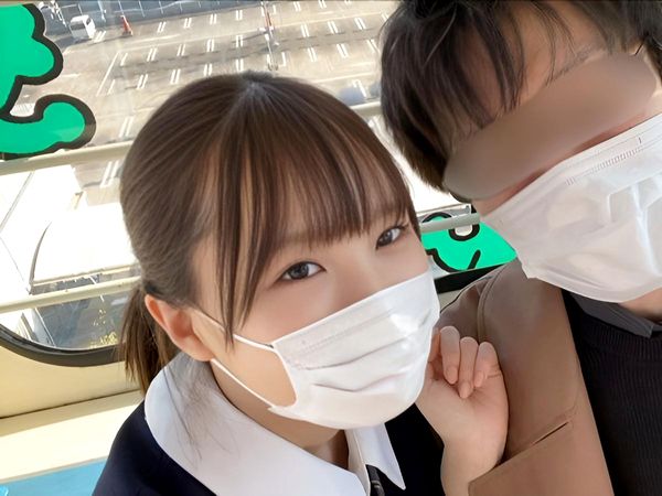 素人メンズとAV女優の野外デート企画！JKコスプレのエロ貧乳な美女の子がデカチンに跨がり…デカ尻騎乗位で痙攣！＜乳首責め＞